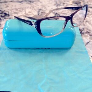 Tiffany & Co TF 2044B 8127 Eyeglasses Glasses Brown Gradient w/ Crystals 55mm